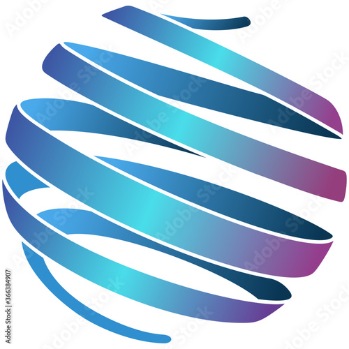 Ribbon wrapping around sphere