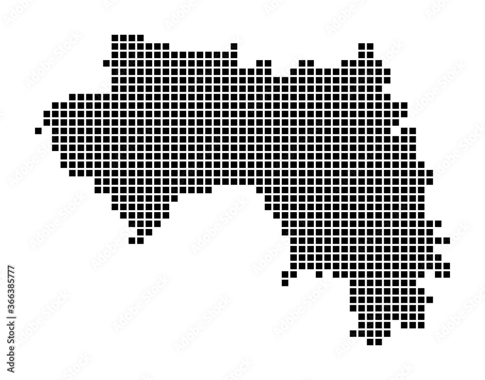 Guinea map. Map of Guinea in dotted style. Borders of the country filled with rectangles for your design. Vector illustration.
