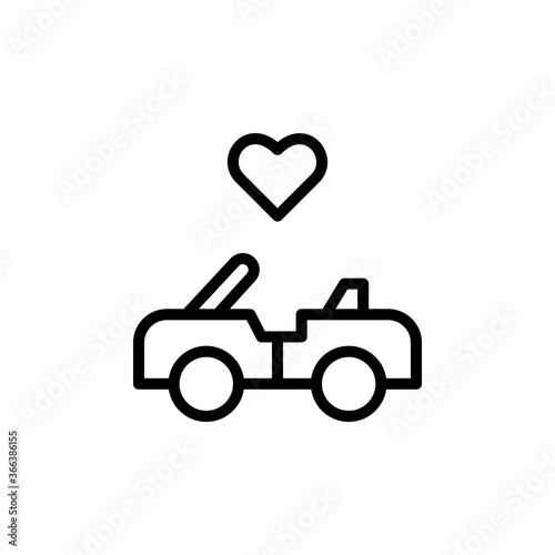 Car, wedding icon. Simple line, outline vector elements of marriage icons for ui and ux, website or mobile application