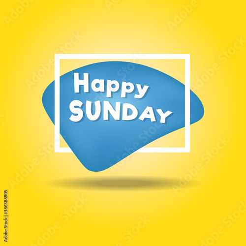 happy sunday greeting poster illustration