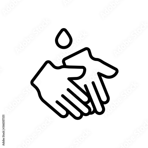 Washing hands icon. Simple line, outline vector elements of aqua icons for ui and ux, website or mobile application