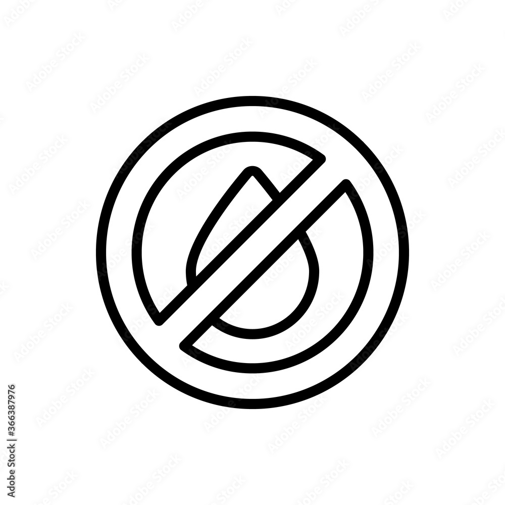 Prohibition, water icon. Simple line, outline vector elements of aqua icons for ui and ux, website or mobile application Prohibition, water icon. Simple line, outline vector elements of aqua icons for ui and ux, website or mobile application