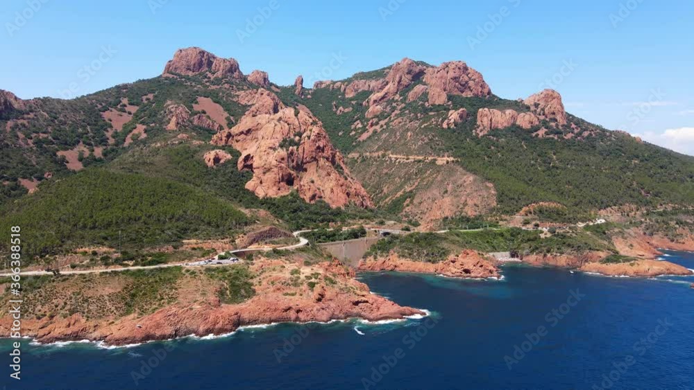 Amazing aerial view over Cap Roux in France at the Cote D Azur - travel photography