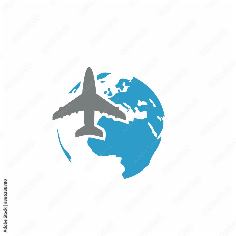 airplane moderen logo design 3d illlustration