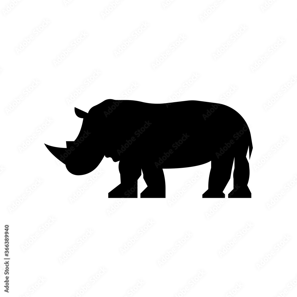 Rhino sillhouette. Icon vector illustration. Rhino sillhouette. Icon vector illustration.