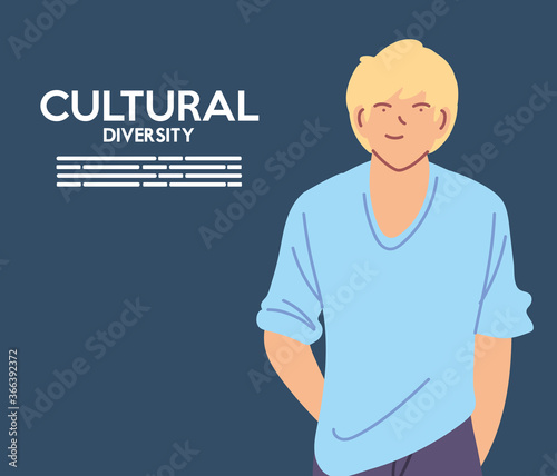 american man cartoon of cultural diversity vector design