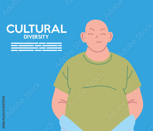 asian man cartoon of cultural diversity vector design