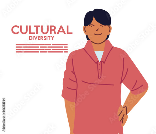 latin man cartoon of cultural diversity vector design