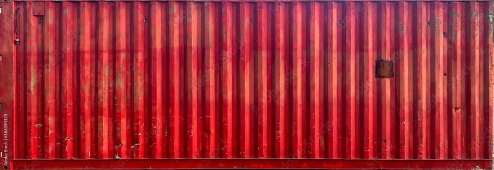 Stockfoto med beskrivningen red corrugated metal shipping