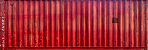 red corrugated metal shipping container