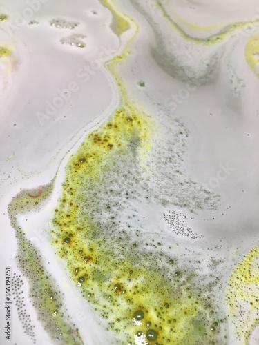 Green bubbly foam