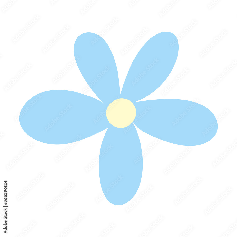 cute flowers delicate decoration cartoon isolated icon design