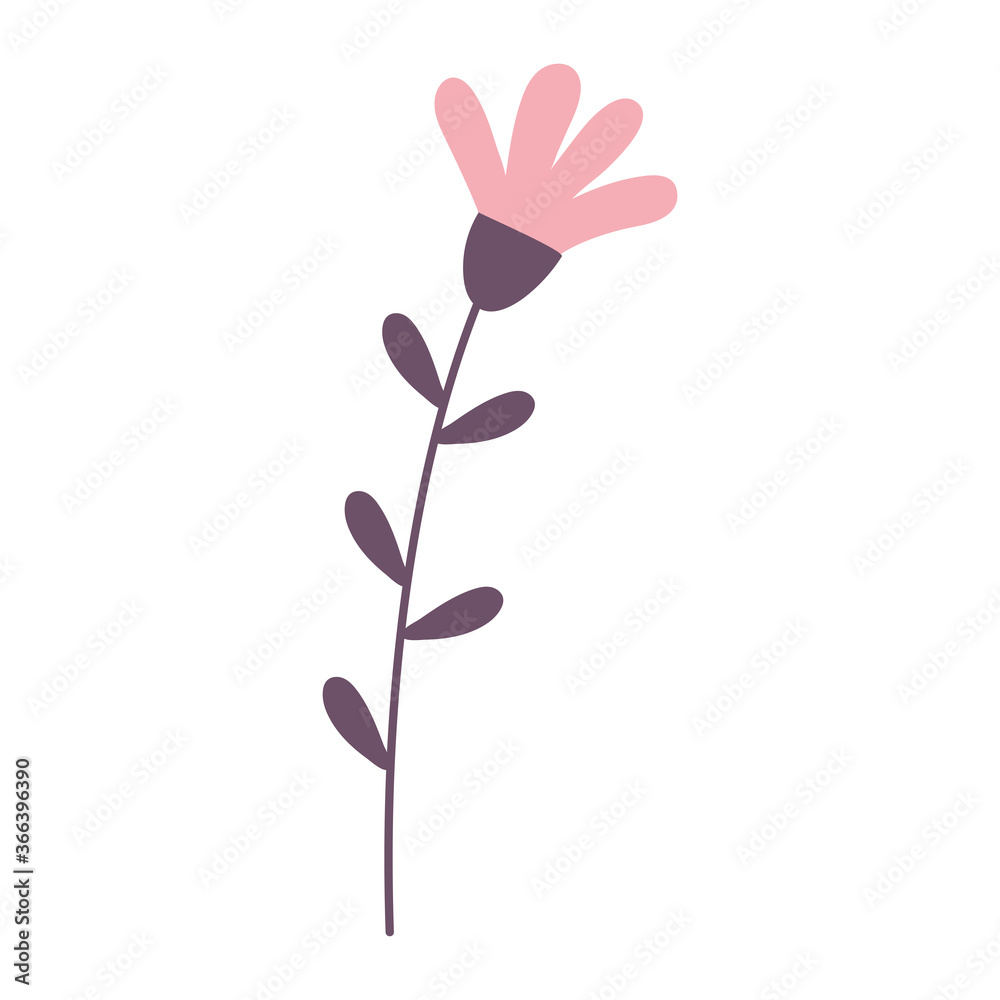 branch flower leaves botancial cartoon isolated design icon branch flower leaves botancial cartoon isolated design icon