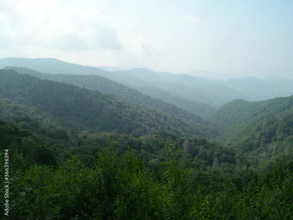 Fototapeta premium Great Smokey Mountain National Park Rolling Blue Green Hills