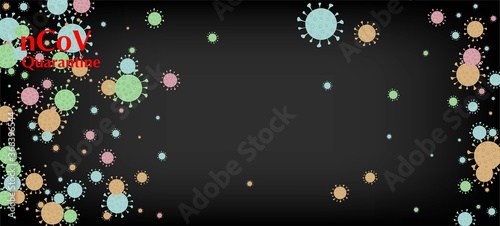 nCoV Quarantine Vector Banner. Virus Protection Flat Corona Web Page. 