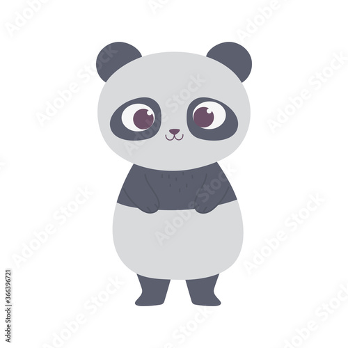 cute little panda animal cartoon isolated design icon