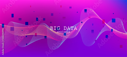 Falling Particles Distressed Purple Vector. Big Data Neon Background. 
