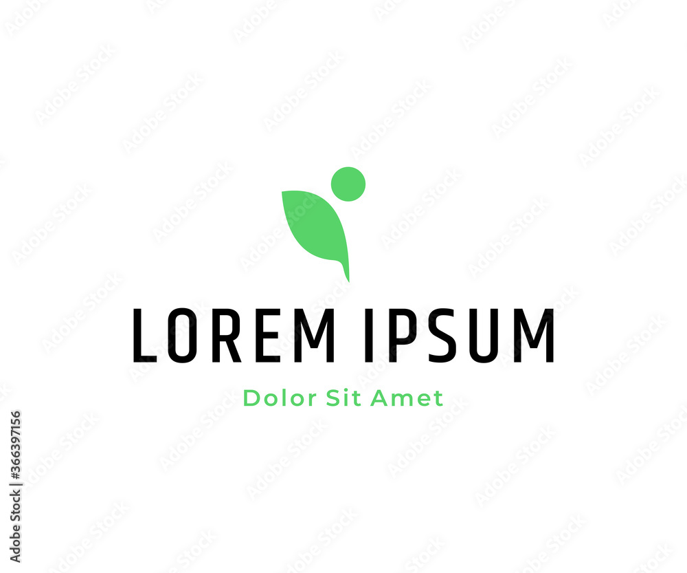 People leaf logo design vector icon template People leaf logo design vector icon template