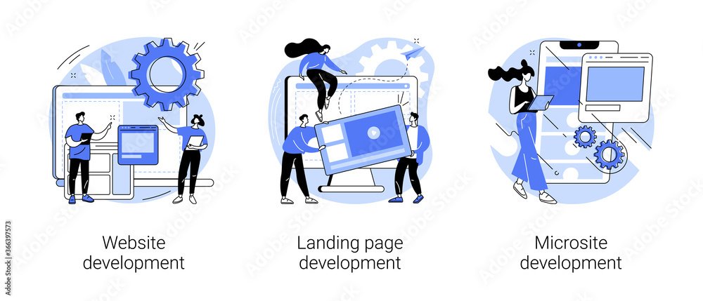 Webpage programming abstract concept vector illustration set. Website ...