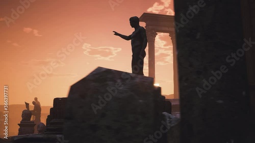 Ancient City,  3D Animation with real photo-scanned archaeological sites and art. 