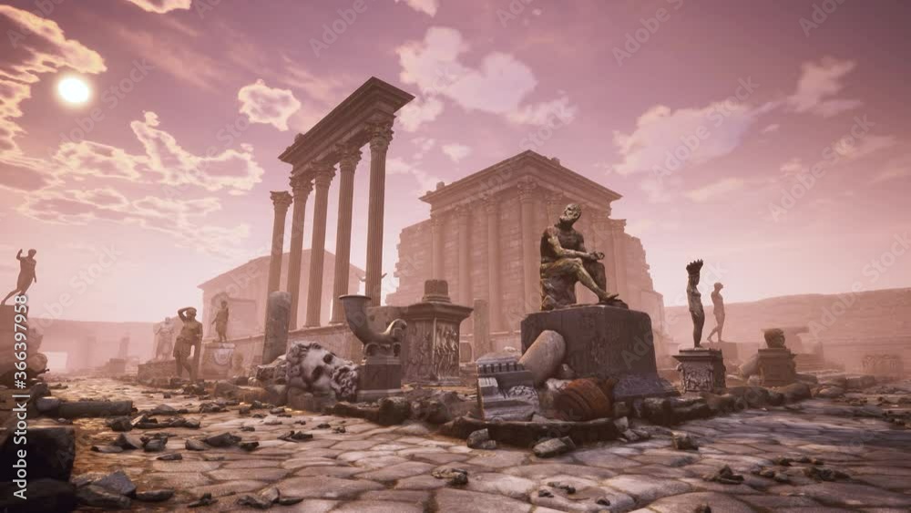 Ancient City,  3D Animation with real photo-scanned archaeological sites and art. 