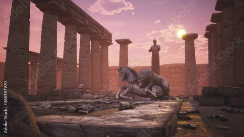 Ancient City,  3D Animation with real photo-scanned archaeological sites and art. 