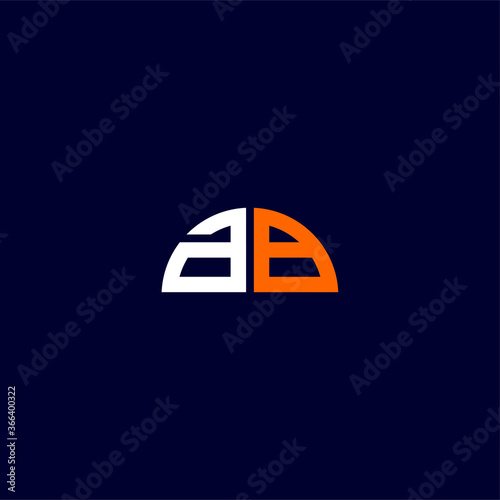 Letter AB Initial Logo Design Vector Template Illustration