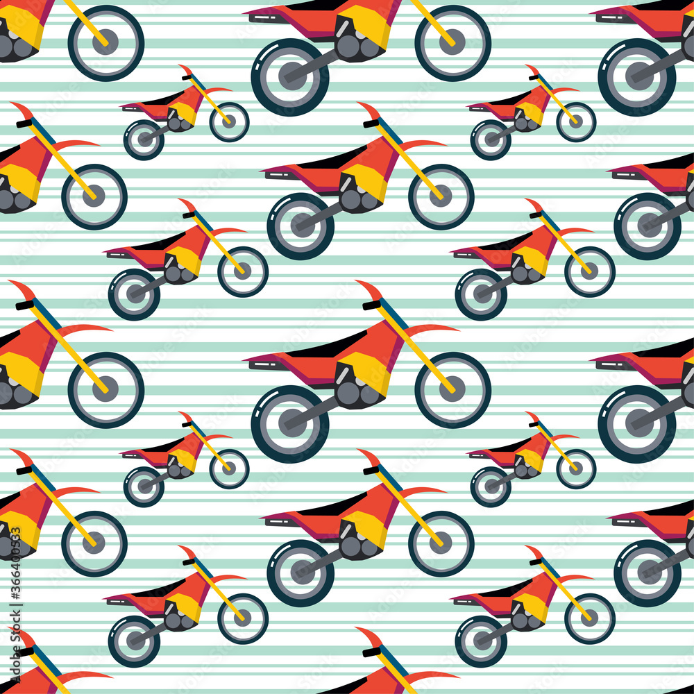 Fototapeta premium trail motorcycle seamless pattern vector illustration 