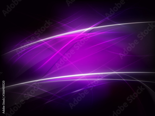 Dark design with a gradient of violet color, set of thin light lines with a shadow