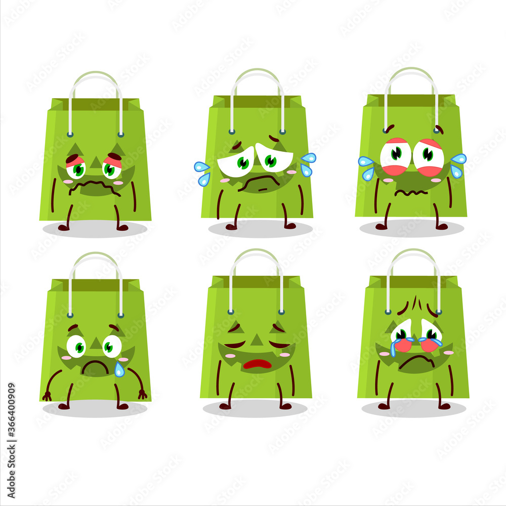 Halloween tote bag cartoon character with sad expression Halloween tote bag cartoon character with sad expression