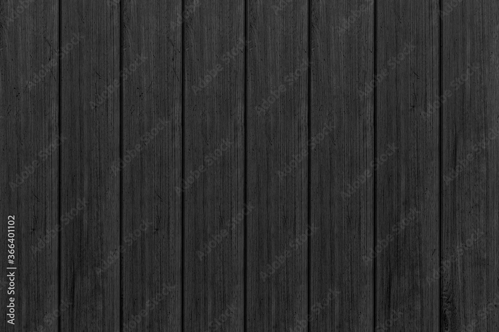 Black wood texture background. Abstract dark wood texture on black wall. Aged wood plank texture pattern in dark tone - obrazy, fototapety, plakaty 