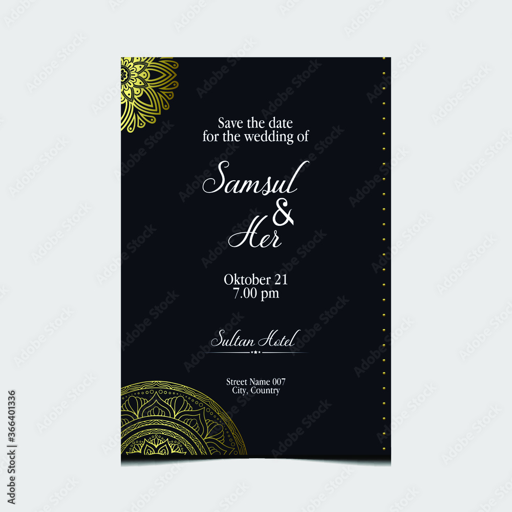 Mandala template with elegant, classic elements. Great for invitation, flyer, menu, brochure, background Premium Vector