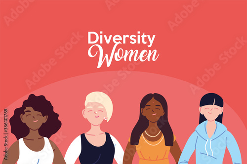 Women cartoons of cultural diversity vector design