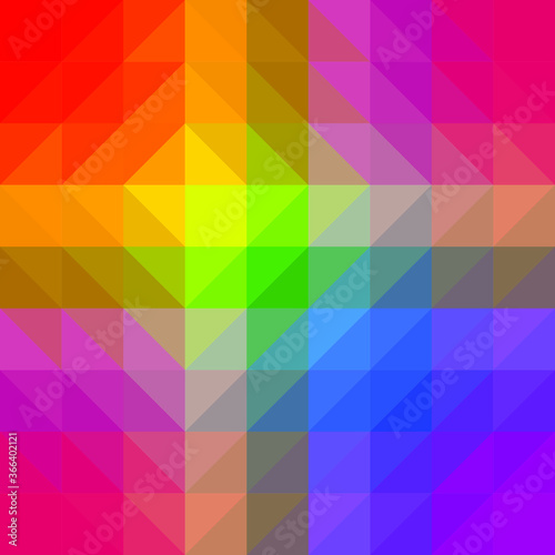 Abstract low poly background. Triangle irregular polygon geometric crystal origami multicolored rainbow spectrum pattern. Vector illustration
