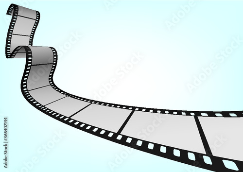 Cinema, movie and photography 35mm film strip template.  Vector 3D elements.