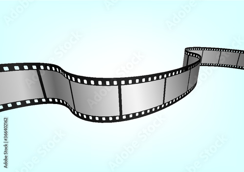 Cinema, movie and photography 35mm film strip template.  Vector 3D elements.