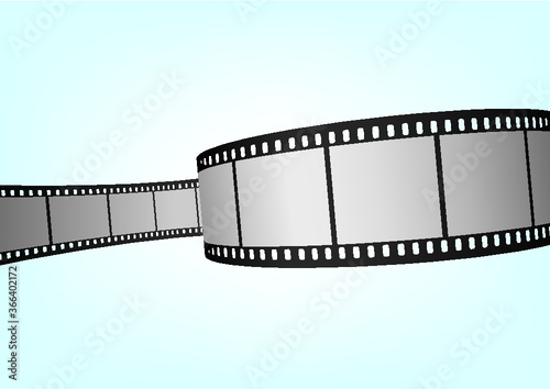 Cinema, movie and photography 35mm film strip template.  Vector 3D elements.