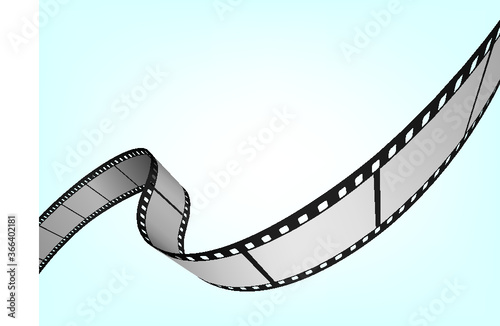 Cinema, movie and photography 35mm film strip template.  Vector 3D elements.