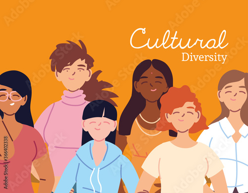 Women cartoons of cultural diversity vector design