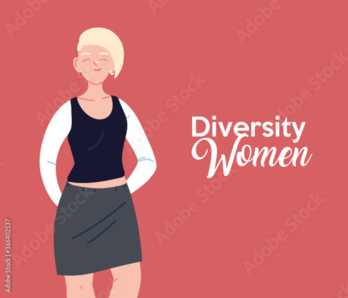 european woman cartoon of cultural diversity vector design