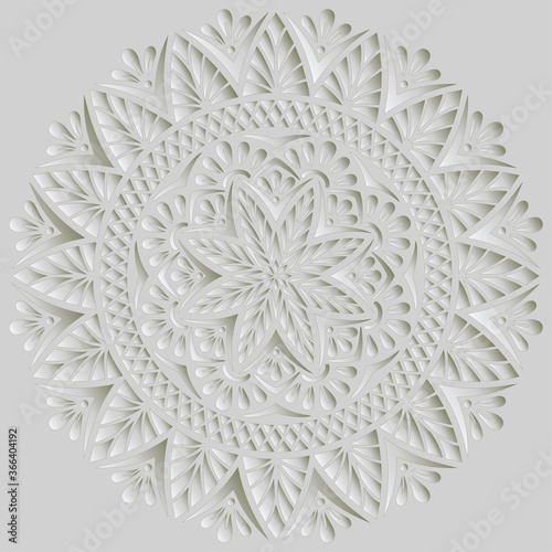 Mandala pattern white 3D gradient good mood