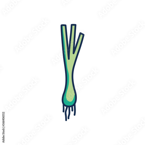 spring onion icon  line fill style