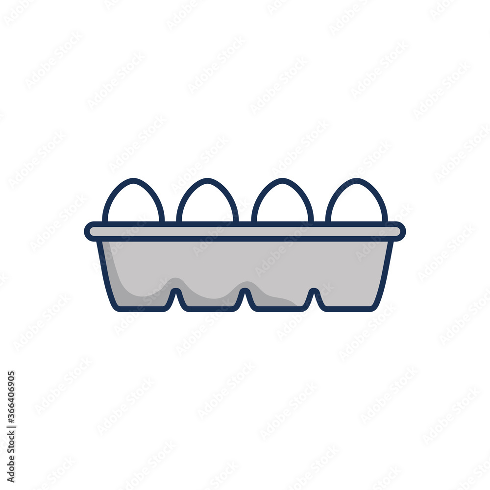 box with eggs icon, line fill style box with eggs icon, line fill style