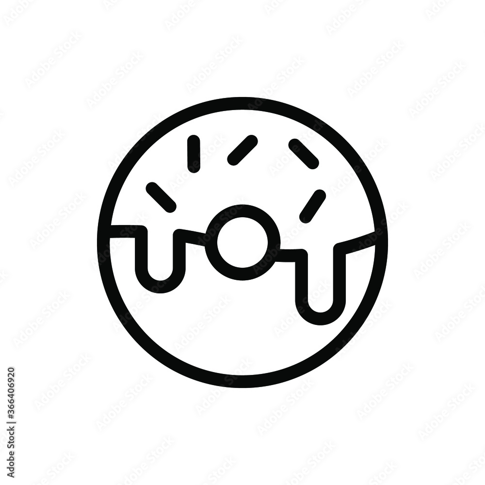 donut icon vector illustration outline style. food icon set. donut icon vector illustration outline style. food icon set.