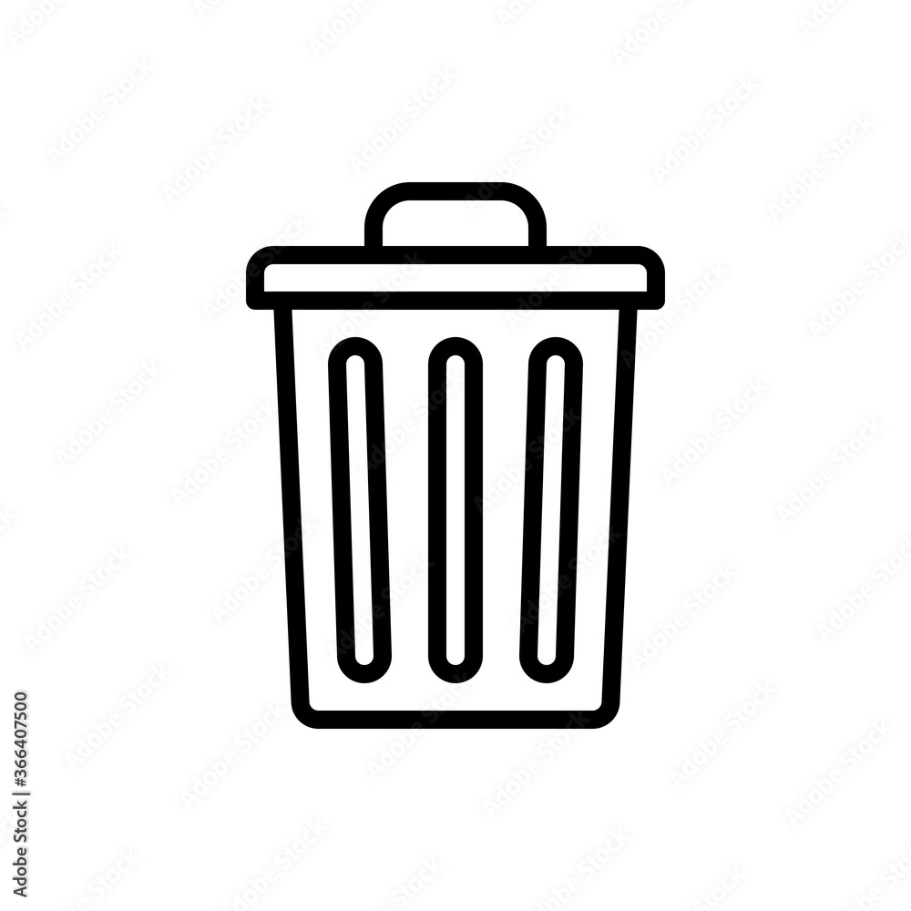 Trash can outline icons. Vector illustration. Editable stroke. Isolated icon suitable for web, infographics, interface and apps. Trash can outline icons. Vector illustration. Editable stroke. Isolated icon suitable for web, infographics, interface and apps.
