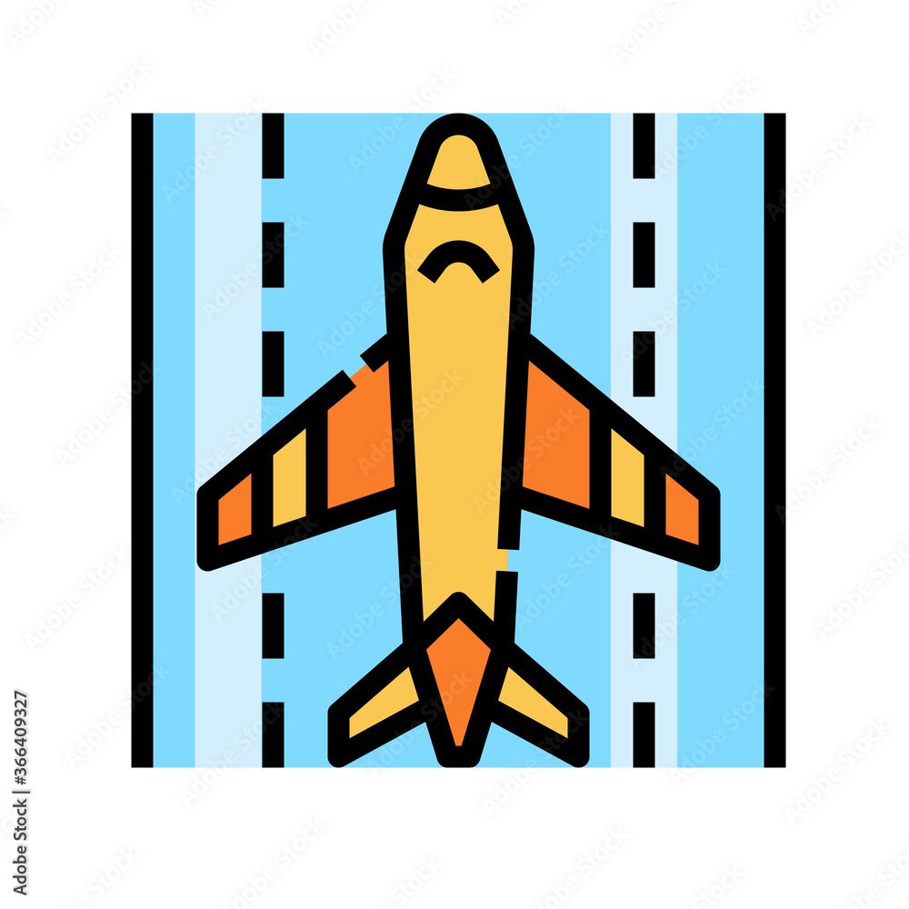 Fototapeta premium Airplane plane travel transport runway icon