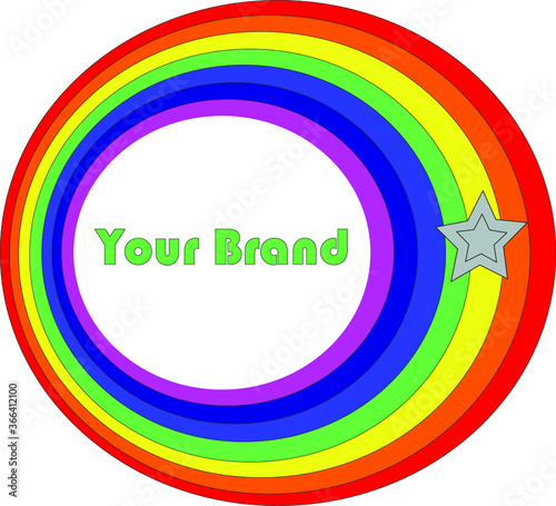 Tu marca en círculo arco iris