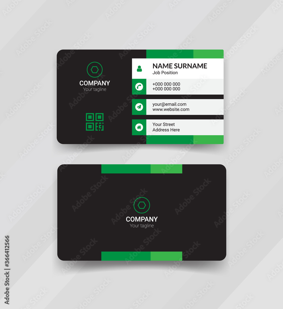 Creative horizontal business card design Creative horizontal business card design