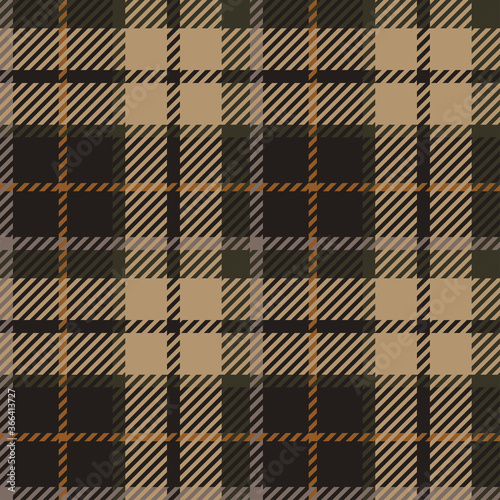Seamless vector. Herringbone tartan check plaid for poncho, blanket, or other  fabric designs. Blue plaid pattern