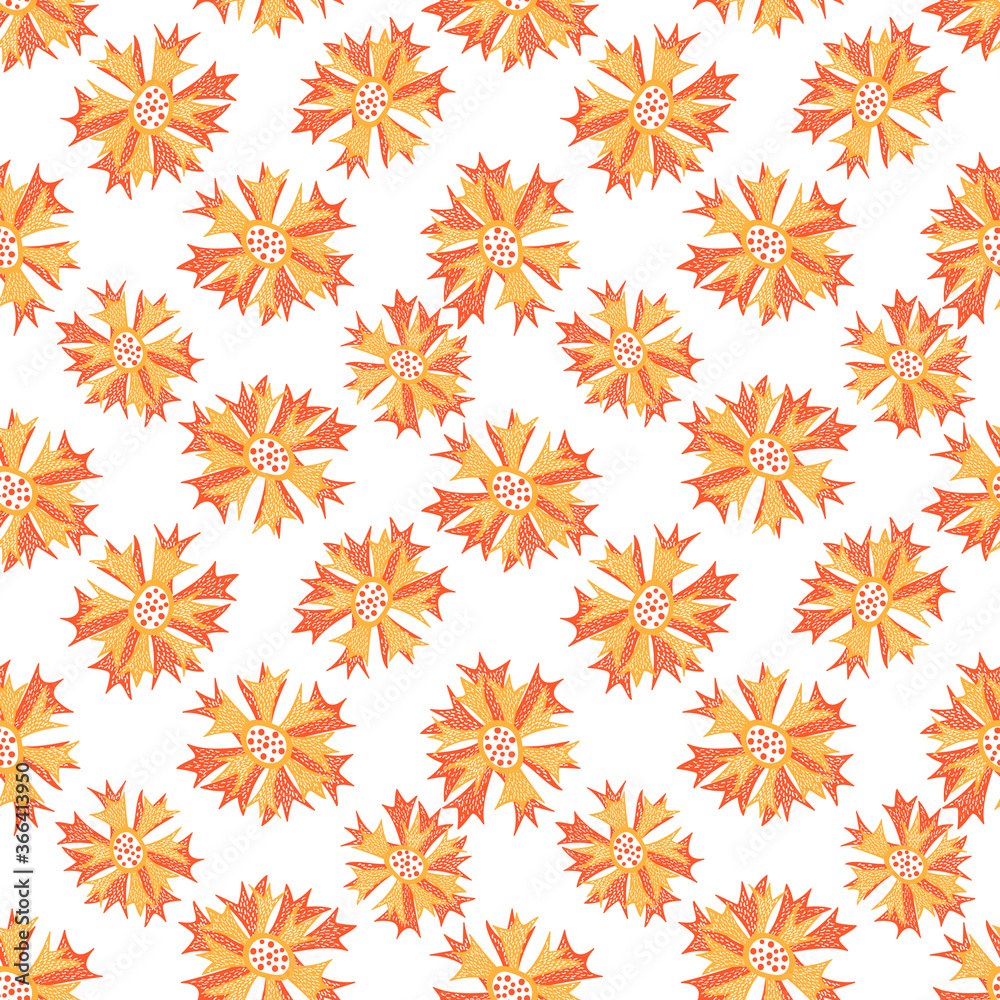 Seamless pattern of Autumn flowers on a White background. Background for fabric and other surfaces. Seamless pattern of Autumn flowers on a White background. Background for fabric and other surfaces.